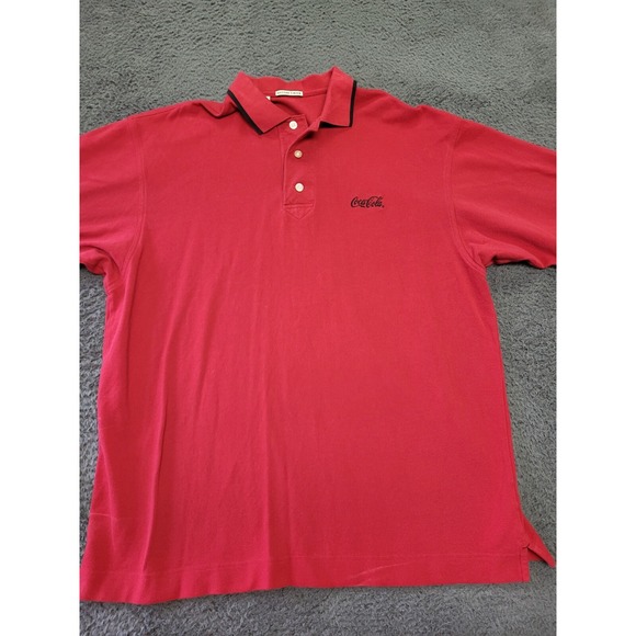 Coca‎ Cola Polo Shirt Mens Red Extra Large Cutter And Buck - Picture 1 of 7